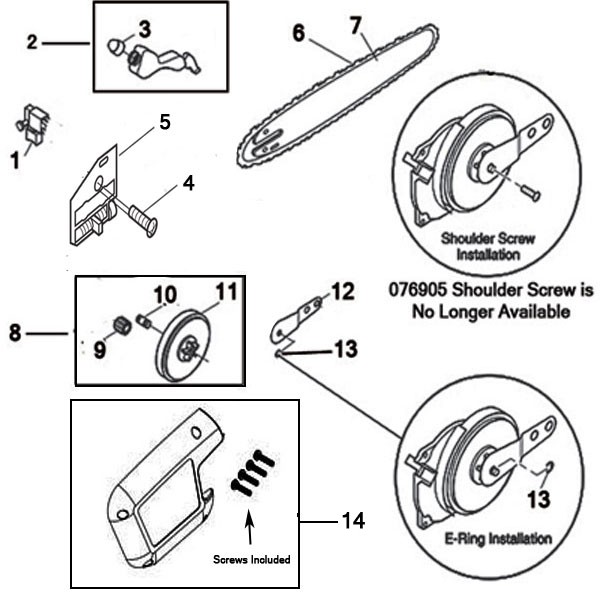 10689001 Remington Polesaw part list and pole saw replacement parts